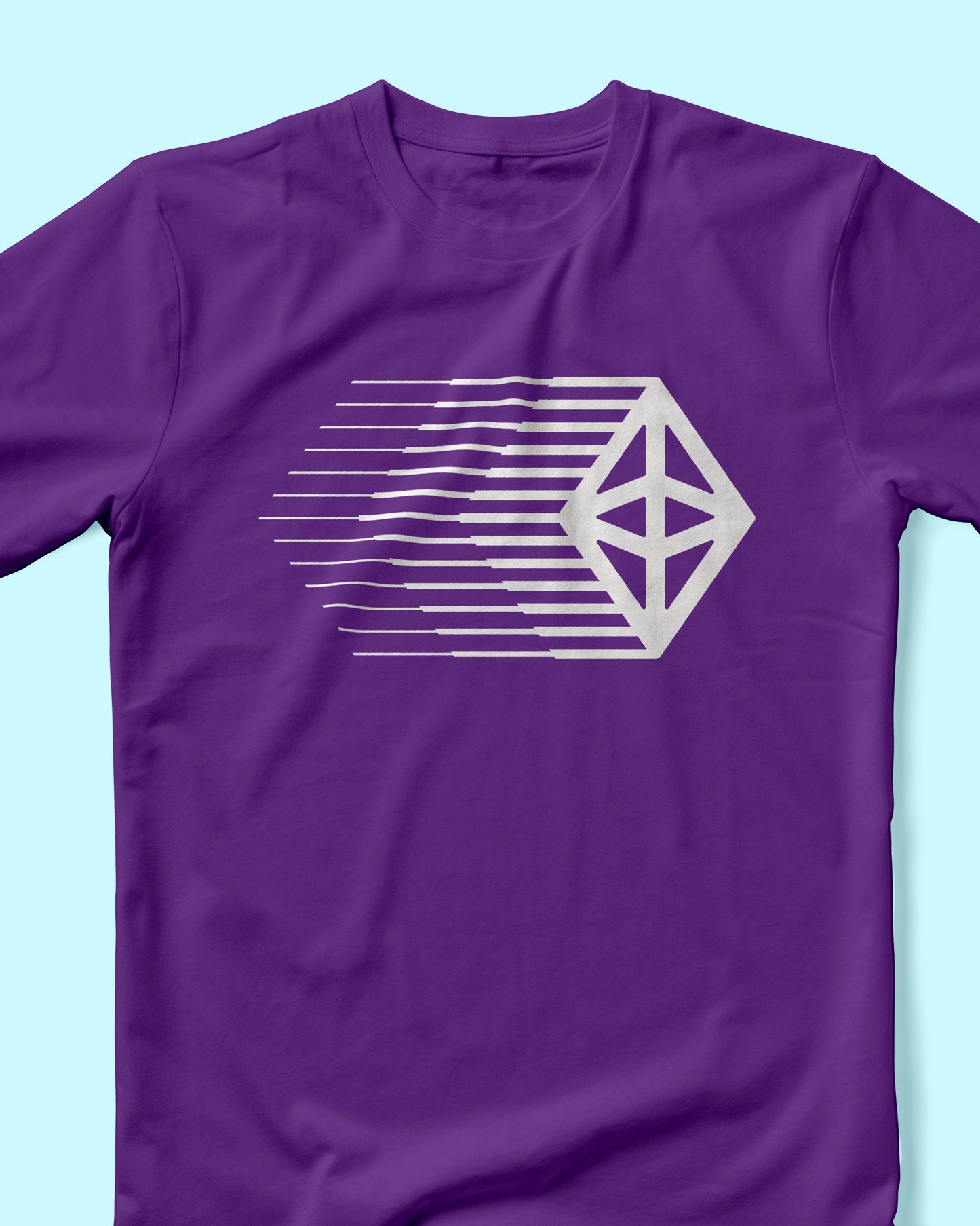 Prisma Dash t-shirt in royal purple, neurodivergent apparel for ADHD and autistic adults