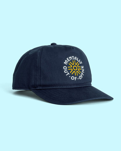 Mentally Out of Office 5-panel hat in twilight, neurodivergent apparel by Prisma